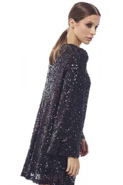 Круглогодичное нарядное платье из пайеток и текстиля DAVA 1211 черный - фото 6