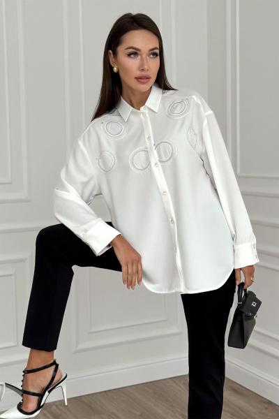 Прямые брюки из текстиля с застежкой на молнию и карманами Kaloris 2140 - фото 6