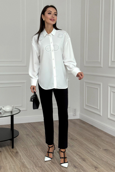 Прямые брюки из текстиля с застежкой на молнию и карманами Kaloris 2140 - фото 1