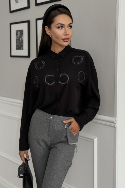 Брюки из текстиля с прямым кроем и наклонными карманами Kaloris 2142 - фото 7