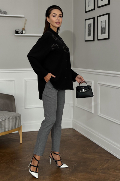 Брюки из текстиля с прямым кроем и наклонными карманами Kaloris 2142 - фото 2