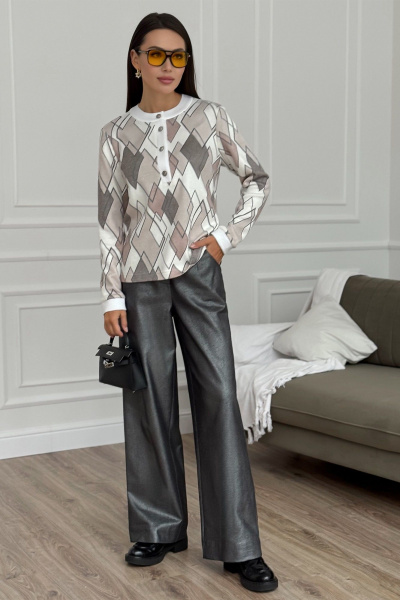 Брюки прямые из текстиля на каждый день Kaloris 2151 - фото 6