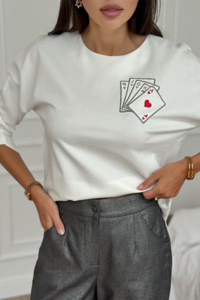 Брюки прямые из текстиля на каждый день Kaloris 2151 - фото 4