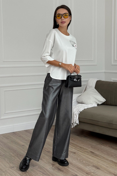 Брюки прямые из текстиля на каждый день Kaloris 2151 - фото 1