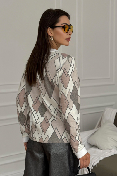 Джемпер мультиколор с длинным рукавом и манжетами Kaloris 2152 - фото 6