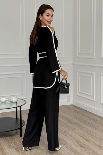 Костюм блуза и брюки прямого кроя из текстиля Kaloris 2154 - фото 8