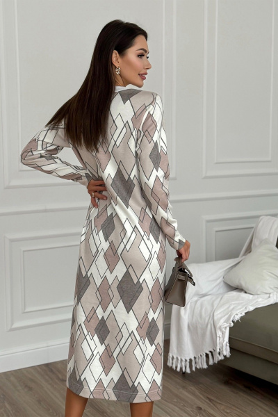 Платье с разрезами и бейкой из трикотажа Kaloris 2155 - фото 7