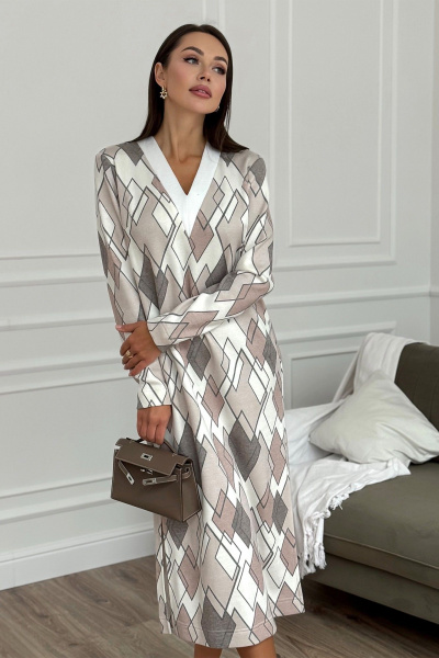 Платье с разрезами и бейкой из трикотажа Kaloris 2155 - фото 6