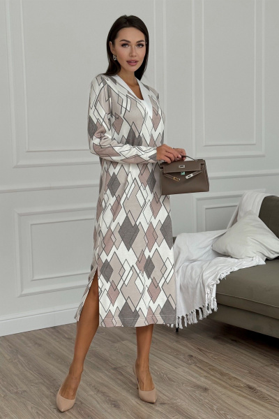 Платье с разрезами и бейкой из трикотажа Kaloris 2155 - фото 3