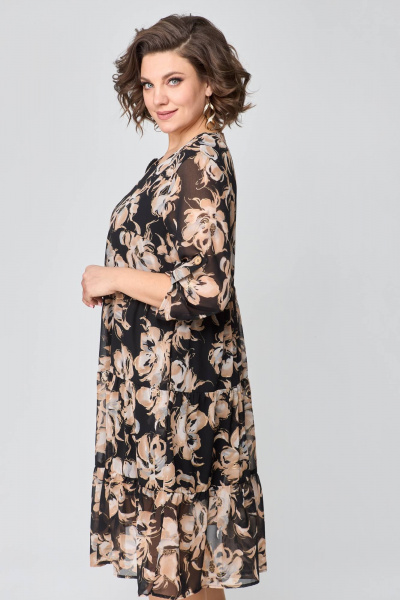 Платье свободного кроя из шифона с воланами Solomeya Lux 969А - фото 6