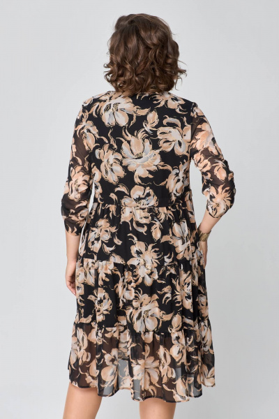 Платье свободного кроя из шифона с воланами Solomeya Lux 969А - фото 7