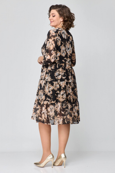 Платье свободного кроя из шифона с воланами Solomeya Lux 969А - фото 8