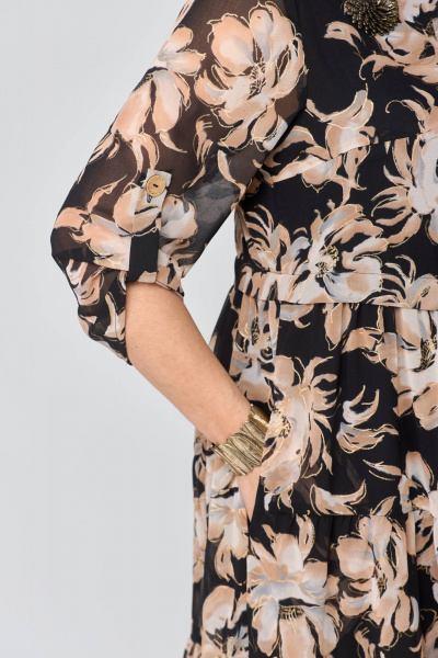 Платье свободного кроя из шифона с воланами Solomeya Lux 969А - фото 9