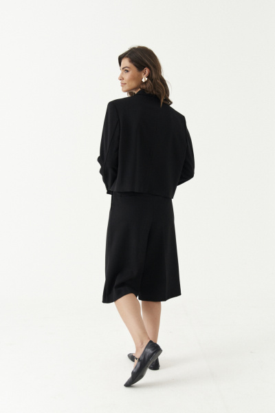 Демисезонный черный жакет из смесовой ткани Панда 192530w черный - фото 5