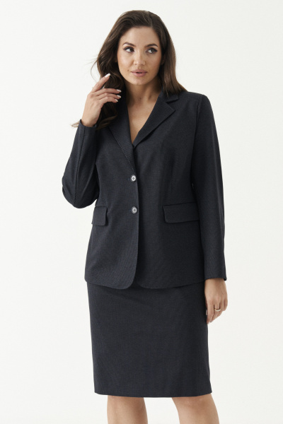 Демисезонный синий жакет из трикотажа с карманами Панда 198430w синий - фото 2