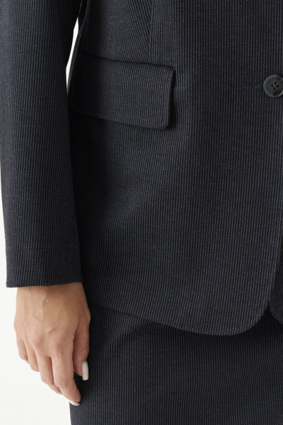 Демисезонный синий жакет из трикотажа с карманами Панда 198430w синий - фото 3