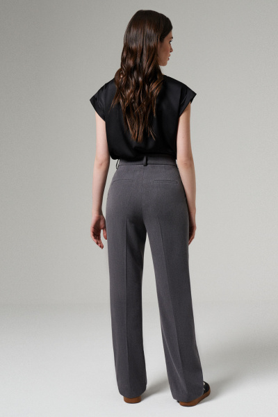 Демисезонные серые брюки зауженные из текстиля Панда ПА-161267w серый - фото 3