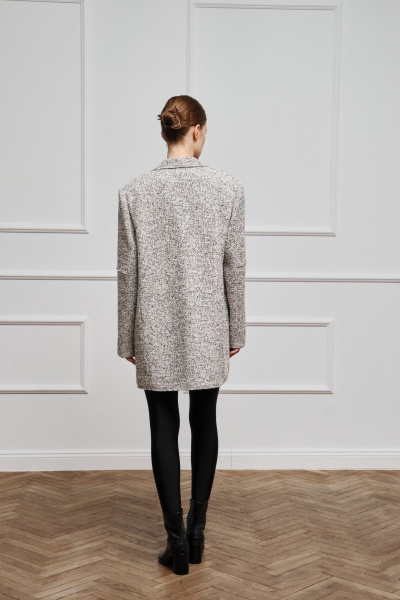 Пиджак однобортный оверсайз из текстиля и шерсти Skipper Design 325 белый - фото 9