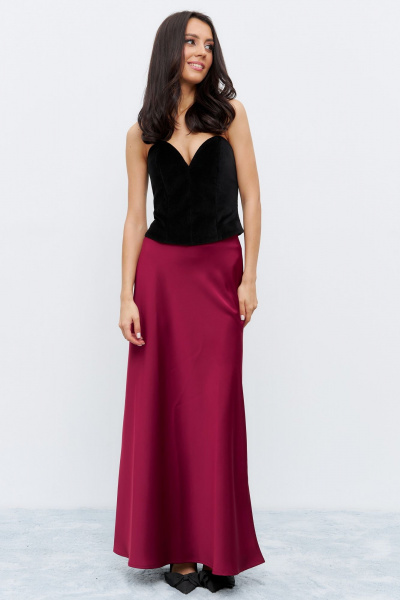 Топ в корсетном стиле из ткани с разъемной молнией ATTIKA A3069 черный - фото 1