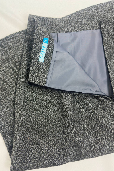 Юбка серая деловая или на каждый день из текстиля VLADOR 500128 темно-серый - фото 6