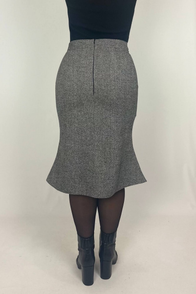 Юбка серая деловая или на каждый день из текстиля VLADOR 500128 темно-серый - фото 5