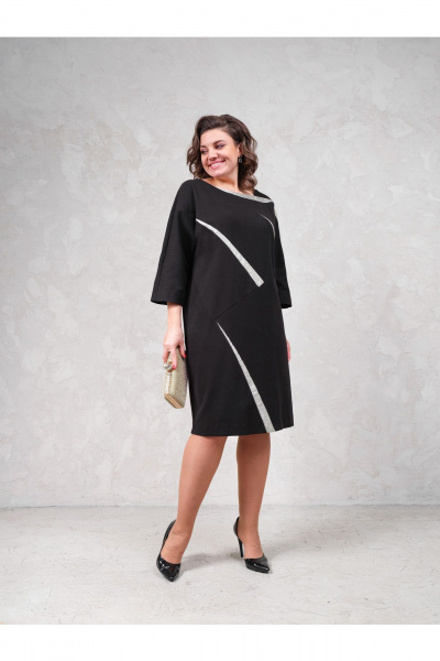 Платье с блестящими вставками и асимметричной горловиной Avanti 1676 - фото 1