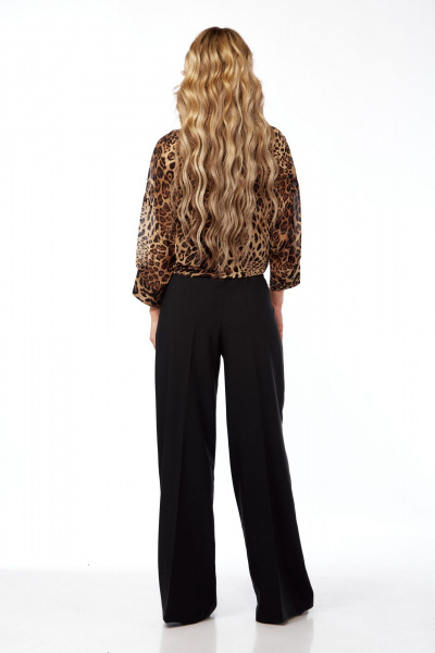 Свободная блуза из текстиля с бантовой застежкой Lady Line 1579 - фото 3