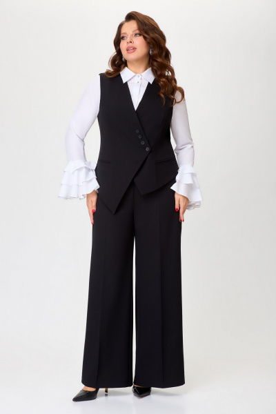 Двухпредметный женский костюм с жилетом и брюками-скоро Svetlana-Style 1959 черный - фото 1