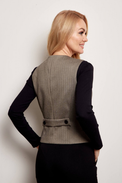 Бежевый жилет на подкладке из теплой ткани с рельефами Azzara 1030Е - фото 2