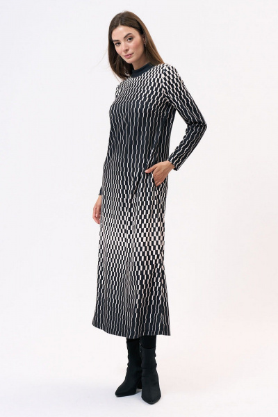 Платье на каждый день с вискозой и трикотажем Art Ribbon M1051P - фото 2