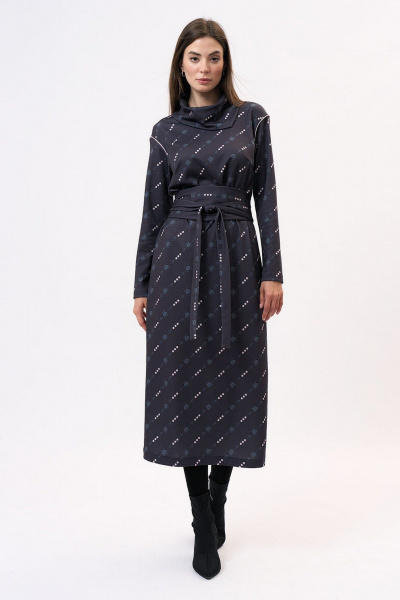 Платье на каждый день с вискозой и трикотажем Art Ribbon M1047P - фото 2