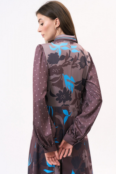 Платье на каждый день с трикотажем и вискозой Art Ribbon M1043P - фото 4