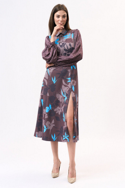 Платье на каждый день с трикотажем и вискозой Art Ribbon M1043P - фото 2