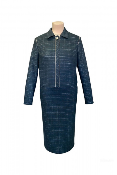 Классический укороченный жакет из текстиля с люрексом DEVITA 4022 турмалин - фото 8