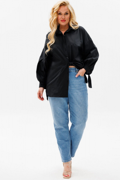 Демисезонный костюм 2-ка из текстиля и хлопка Anastasia 1114.1 черный - фото 13