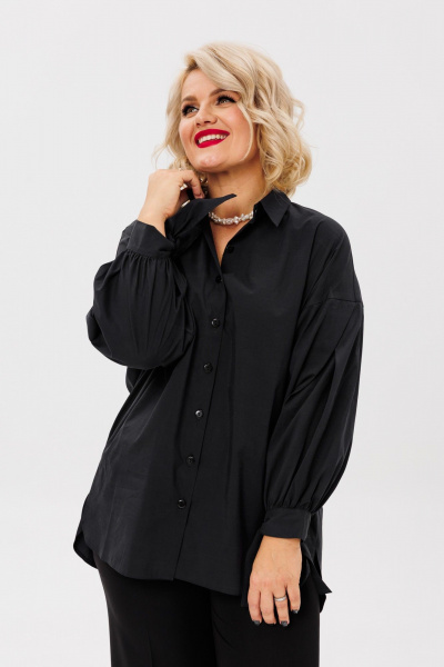 Демисезонный костюм 2-ка из текстиля и хлопка Anastasia 1114.1 черный - фото 10