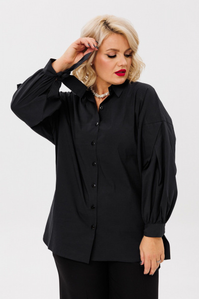 Демисезонный костюм 2-ка из текстиля и хлопка Anastasia 1114.1 черный - фото 9