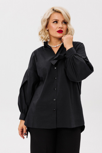 Демисезонный костюм 2-ка из текстиля и хлопка Anastasia 1114.1 черный - фото 8