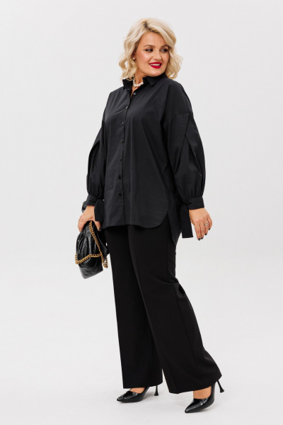 Демисезонный костюм 2-ка из текстиля и хлопка Anastasia 1114.1 черный - фото 6