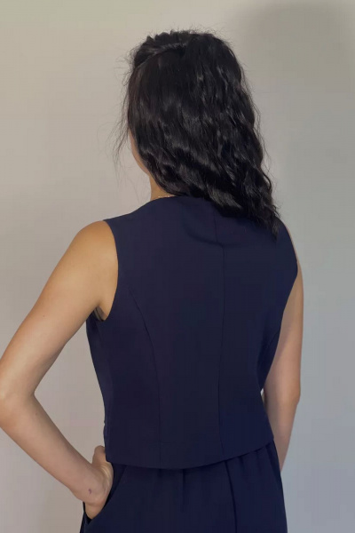 Жилет женский короткий классический для офисного и повседневного стиля Tammi 1Ш95-24/1 синий - фото 5