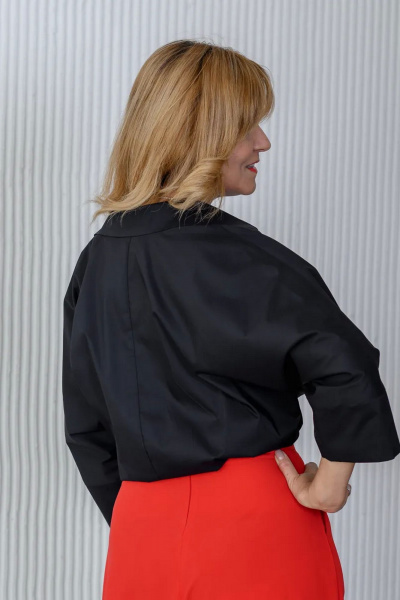 Блуза женская с коротким рукавом из хлопка для офисных и школьных образов Tammi 3Т79-24/2 - фото 4