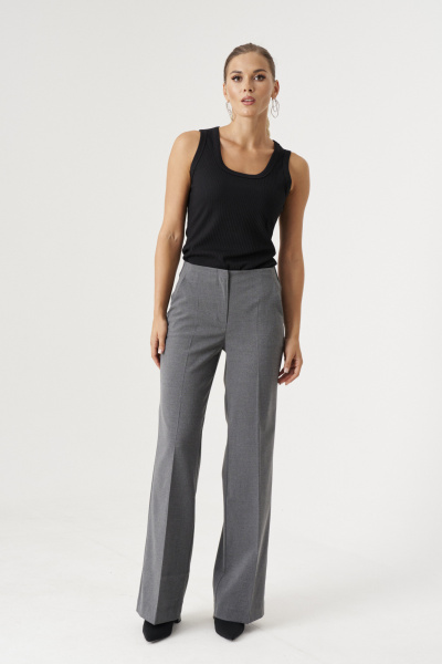 Классические брюки из поливискозной ткани с резинкой по спинке Панда 188563w серый - фото 1