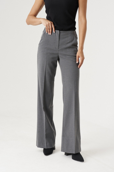 Классические брюки из поливискозной ткани с резинкой по спинке Панда 188563w серый - фото 2