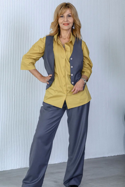 Рубашка женская свободного силуэта из хлопка для деловых и летних образов Tammi 3Т79-24/3 - фото 5