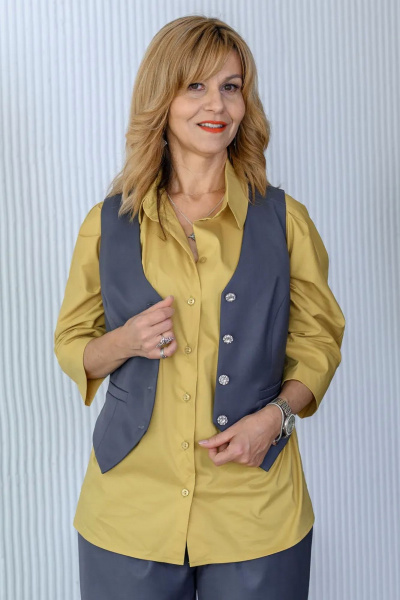 Рубашка женская свободного силуэта из хлопка для деловых и летних образов Tammi 3Т79-24/3 - фото 4