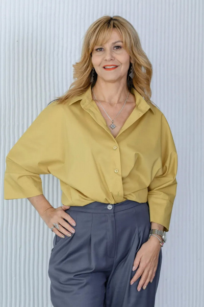 Рубашка женская свободного силуэта из хлопка для деловых и летних образов Tammi 3Т79-24/3 - фото 1