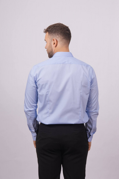 Гладкая рубашка с классическим воротником и длинным рукавом Nadex 01-088511/204-24 голубой - фото 6