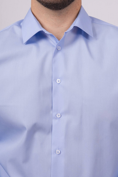 Гладкая рубашка с классическим воротником и длинным рукавом Nadex 01-088511/204-24 голубой - фото 3