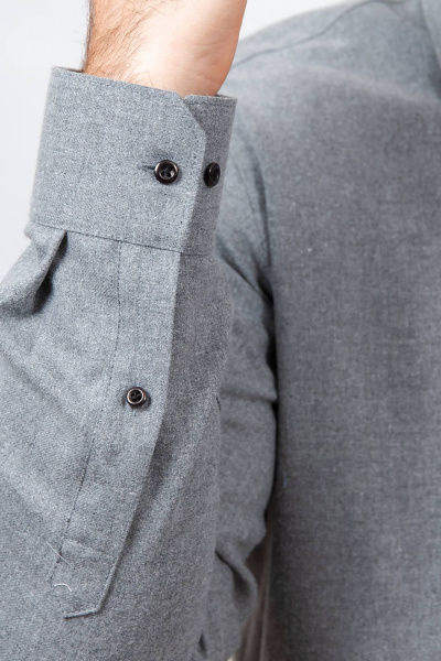 Гладкая рубашка в стиле На каждый день с пуговицами Nadex 01-088812/203-24 серый - фото 8