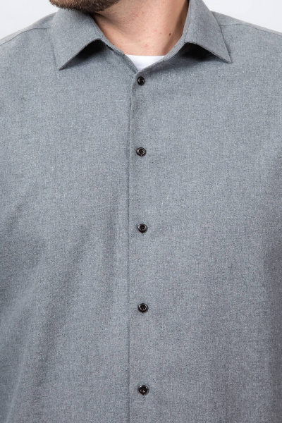 Гладкая рубашка в стиле На каждый день с пуговицами Nadex 01-088812/203-24 серый - фото 6